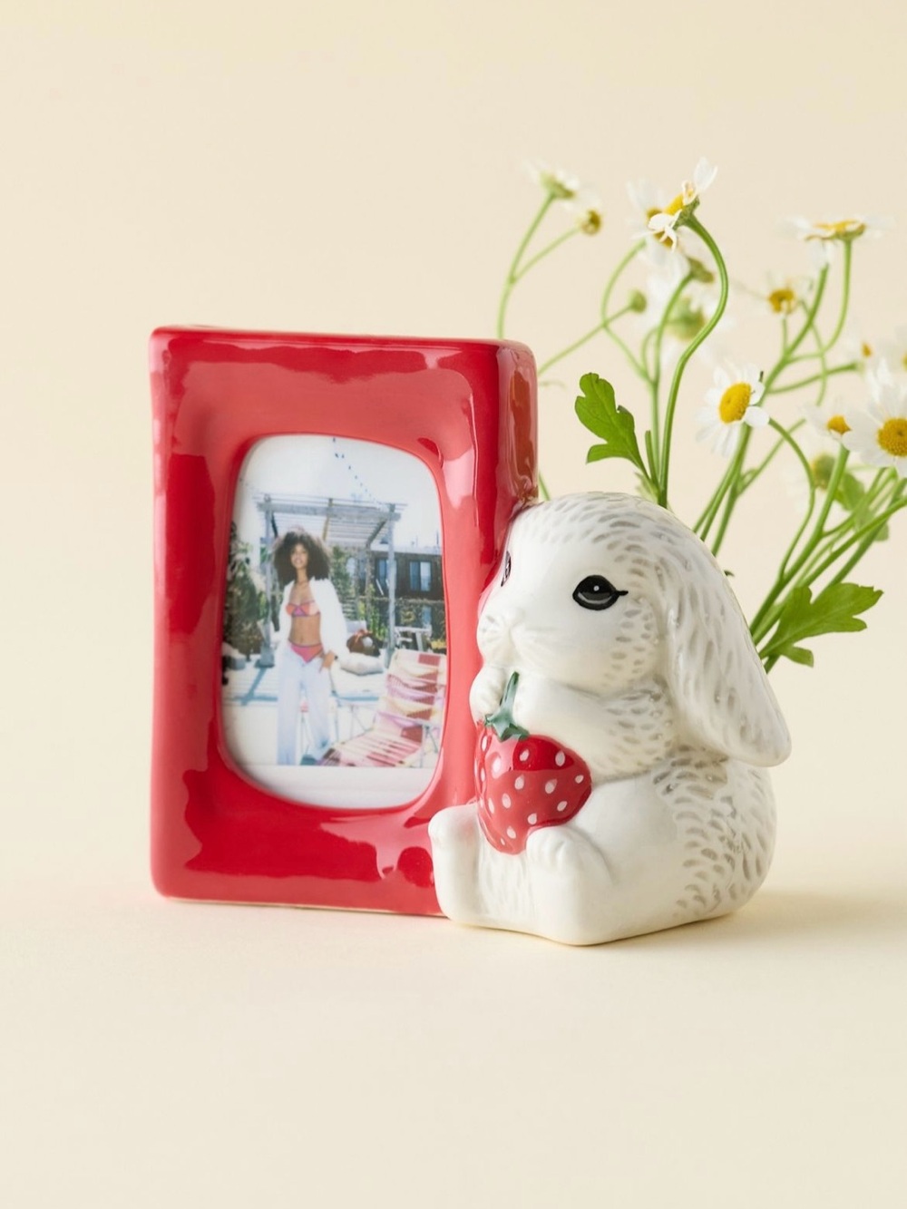 Strawberry Bunny INSTAX MINI Ceramic Picture Frame Vase